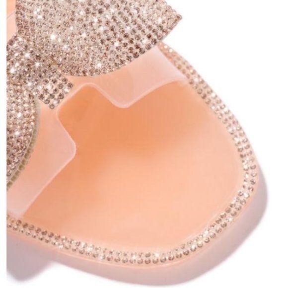 Jelly Bow Sandals in Nude/Rose Gold - Picture 4 of 8